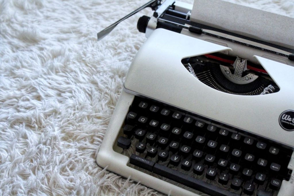typewriter on carpet